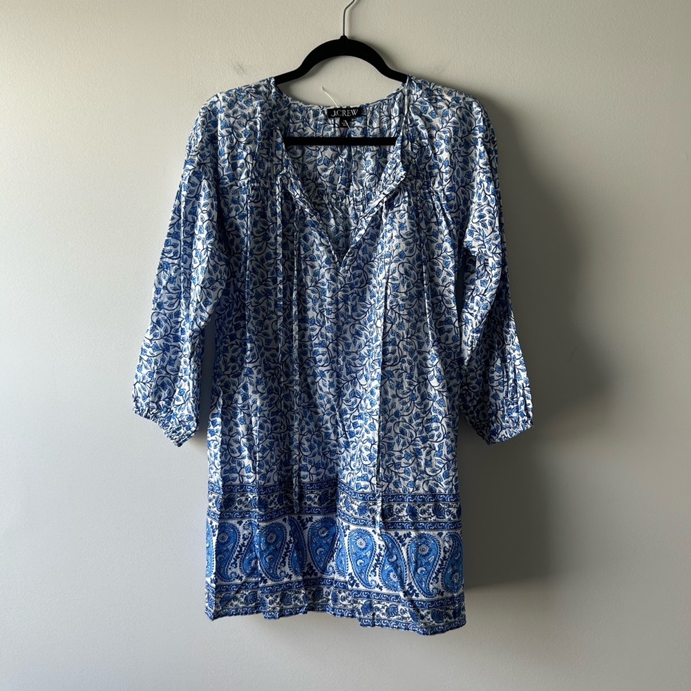 J. Crew blue and white printed dress/cover up